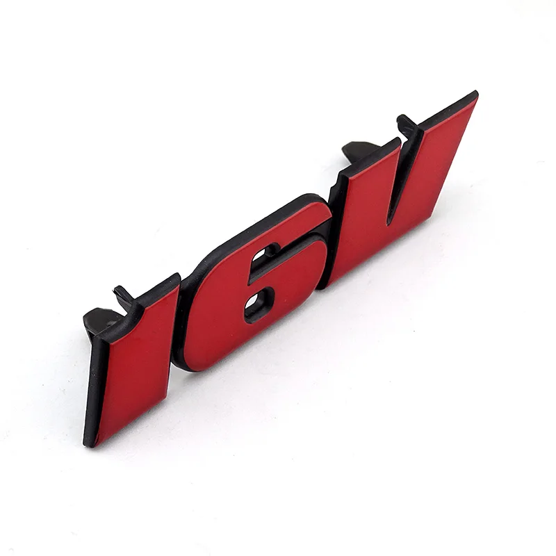 빨간색 프론트 그릴 배지 MK2 골프 16V 자동차 레터 그릴 트렁크 엠블럼 3D 스티커 (폭스바겐 GTI 제타 파사트 폴로용)