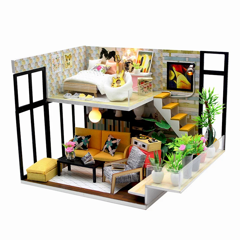 Деревянная кукольная мебель миниатюрные домашние игрушки Большой Diy кукольный