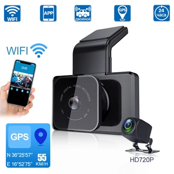 

Car DVR WIFI Speed GPS Dash Cam Dual Lens Video 1080P Dash Cam Cycle Recording Night Vision Parking Monitor Dash Cam