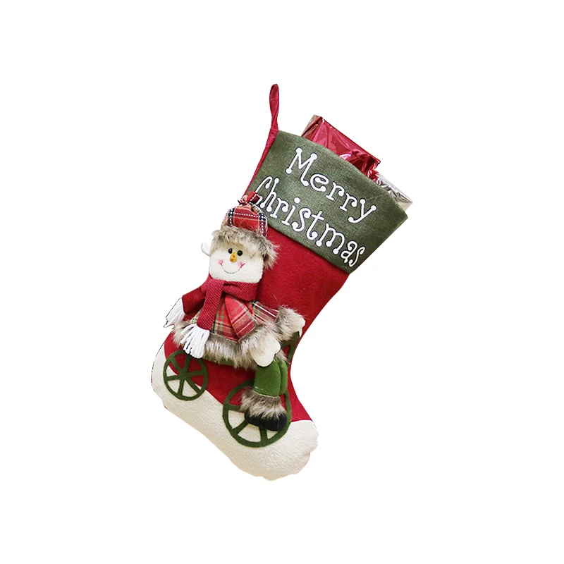 Рождественские украшения, рождественские носки с подвеской для конфет и подарочных сумок, вечерние шляпки, рождественский подарок для детей - Цвет: snow man