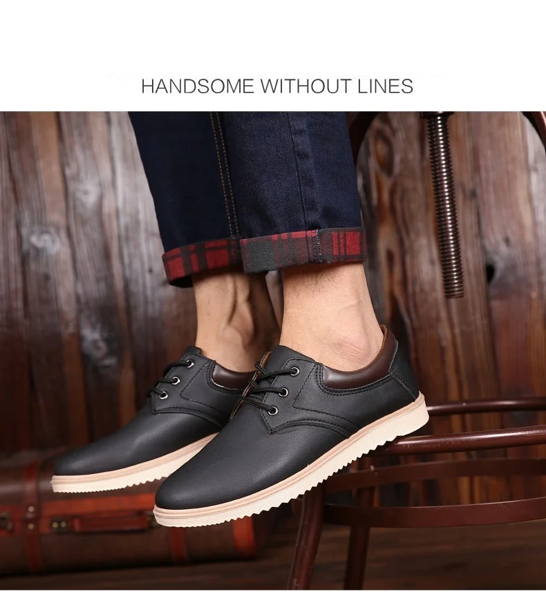 Spring Autumn Men Leather Casual Shoes Waterproof Breathable Tooling Male Footwear Fashion New Arrival Lightweight Flats