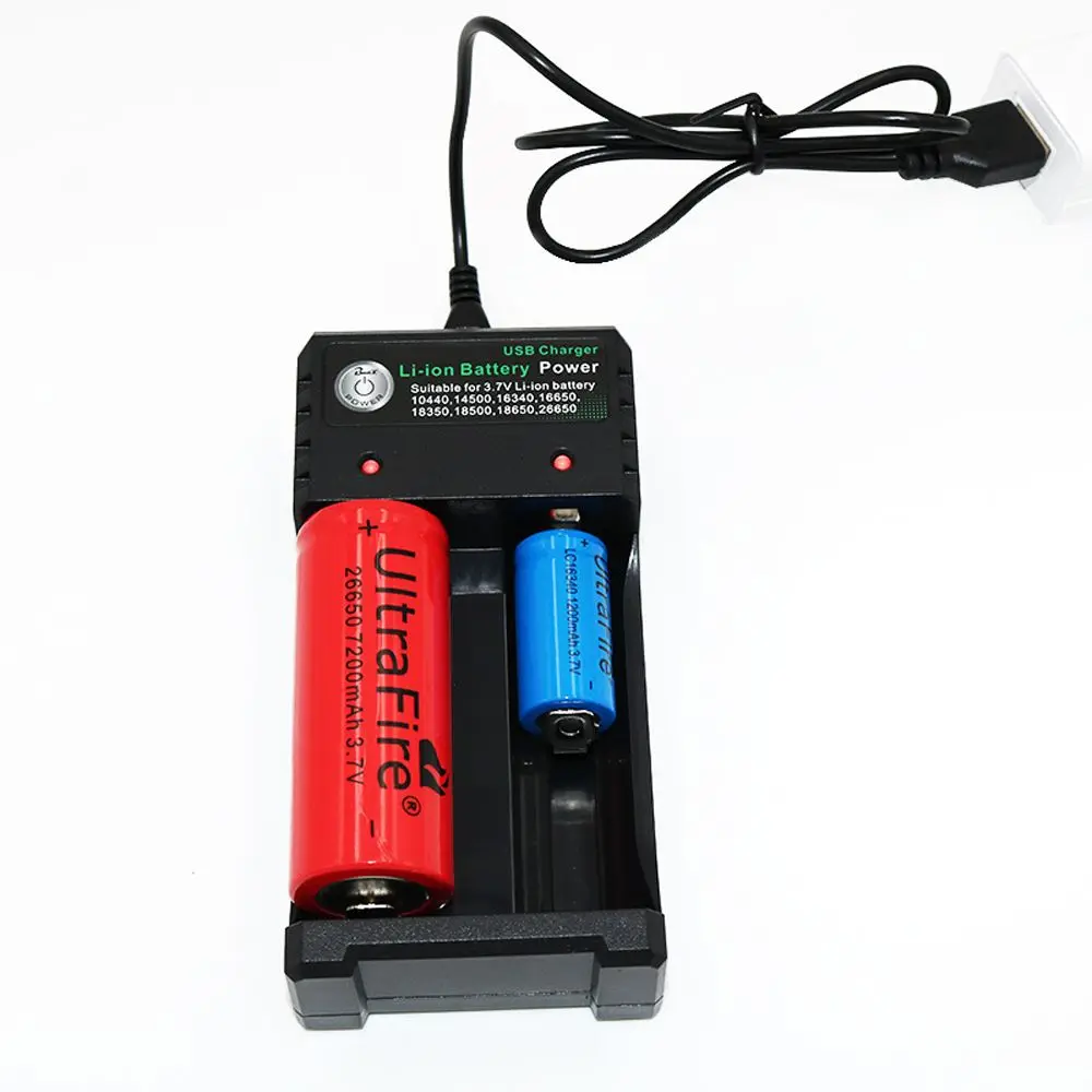 

18350 16340 14500 Independent ElectronicTool Output Adapter Rechargeable Charging Battery Charger USB Cable Single Double Slots