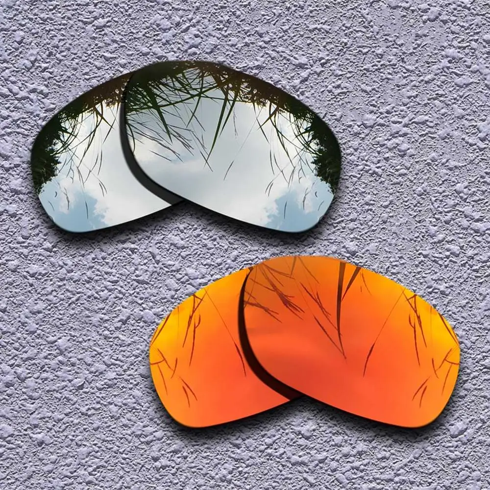 2 пары поляризованных сменных линз для солнцезащитных очков Oakley Ten-X-несколько вариантов - Цвет линз: Silver-Fire Red