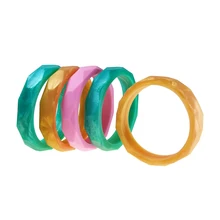 Best Price Mabochewing 1PCS Fashion Stylish Geometric Mommy Women Charm Wristband Food Grade Silicone Baby Teether Bracelet