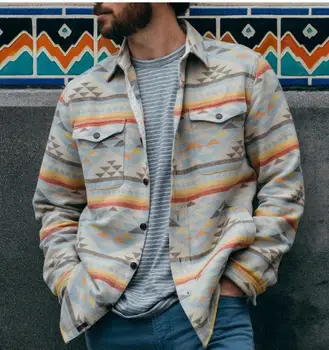 

Men's Shirt Patchwork Shirt Streetwear Long Sleeve 2019 Spring Autumn Harajuku Vintage Shirts Jacket Casual Fashion Blouse Men