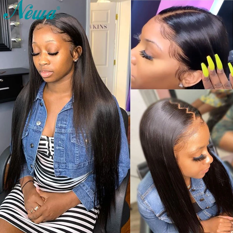 Волосы Remy 13x6 человеческие волосы предварительно отобранные прямые с кружевом