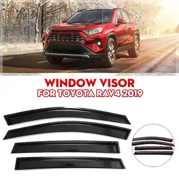 

4X Car Outside Window Deflector Visor Door Vent Sun Shade Sunshade Sunshield Shield Rain Guard Cover For Toyota RAV4 2019