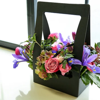 

5PCS Waterproof Paper Foldable Flower Box For Living Room Wedding Gift Box Wrapping Gift Case Party Festival Flower Shop Box