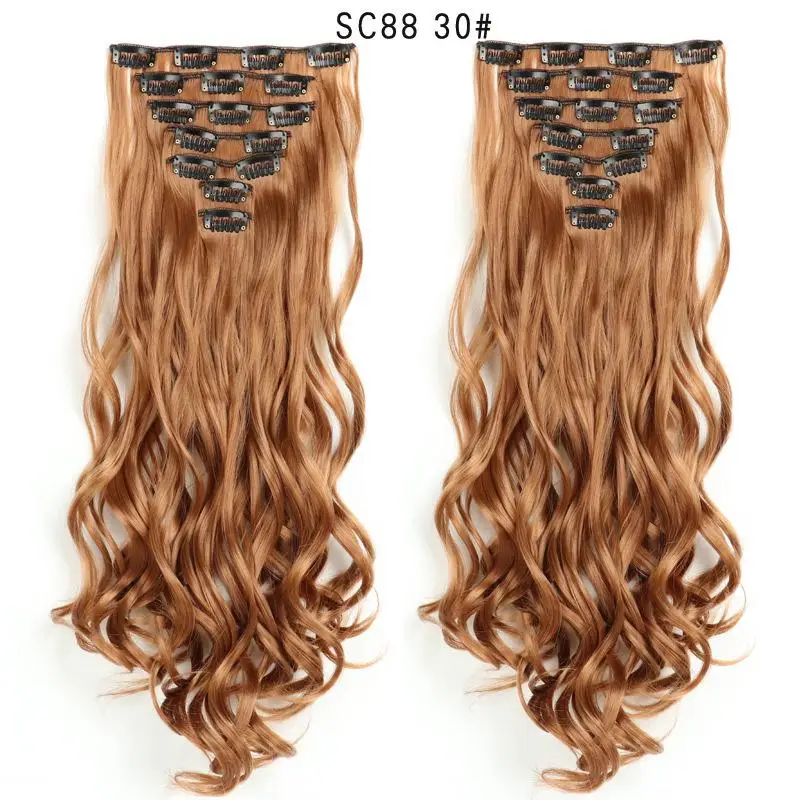 T1B/4/30 MERISI HAIR 22 синтетические волосы с глубокой волной, термостойкий светильник, коричневый, серый, блондин, женский набор для наращивания волос на заколках, волосы с эффектом омбре - Цвет: T1B/4/30