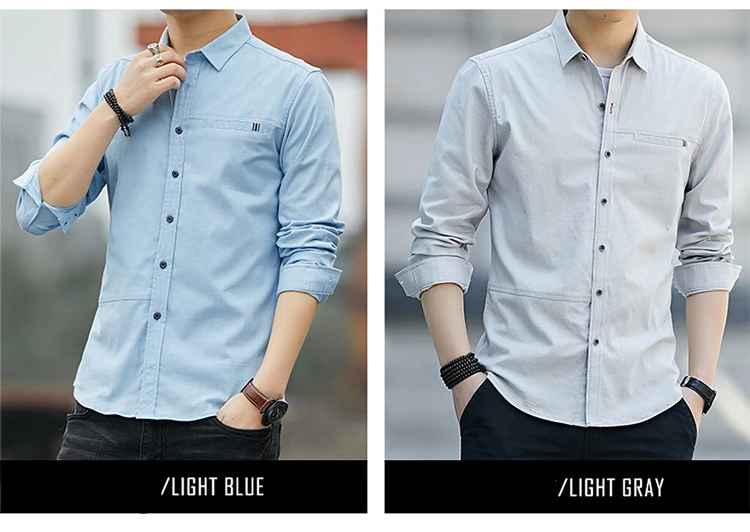 QUANBO New Autumn Winter Men's Long Sleeve Shirts Fashion Casual Loose Cotton Shirt White Male Dress Shirts Brand Clothing