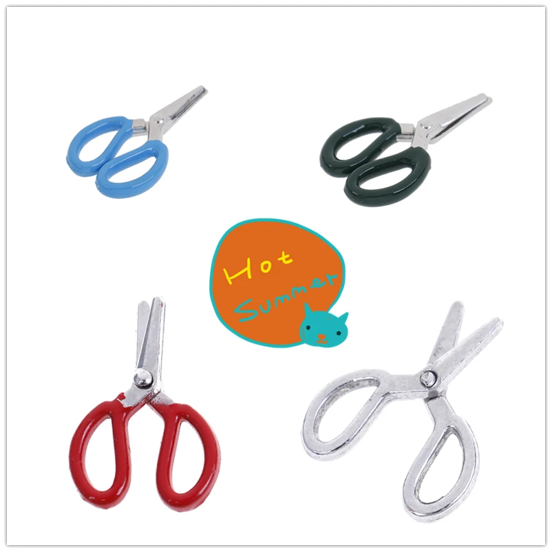 

1pc Simulation Scissors Miniature Dolls House Furniture 1:12 Dollhouse Accessorie Metal Mini Metal Scissors