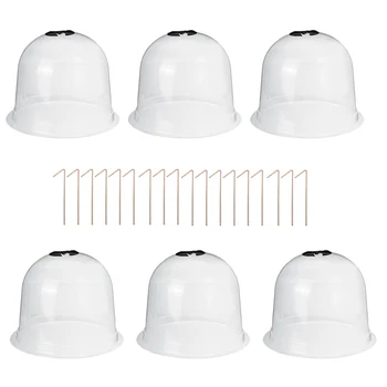 

12/6pcs 10" GrowAway Reusable Plastic Greenhouse Garden Cloche Dome Plant Covers Frost Guard Freeze Protection