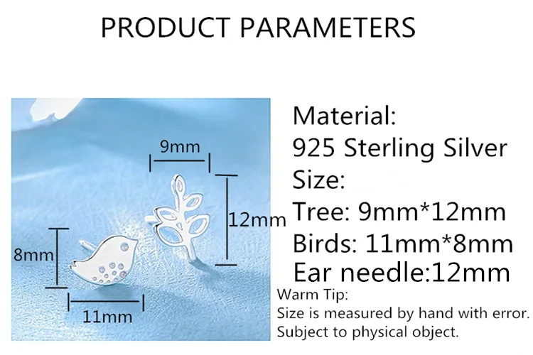 925 пробы серебряные серьги с птицами, серьги из стерлингового серебра для женщин, модные изысканные Асимметричные для ушей, серьги-гвоздики, ювелирное изделие