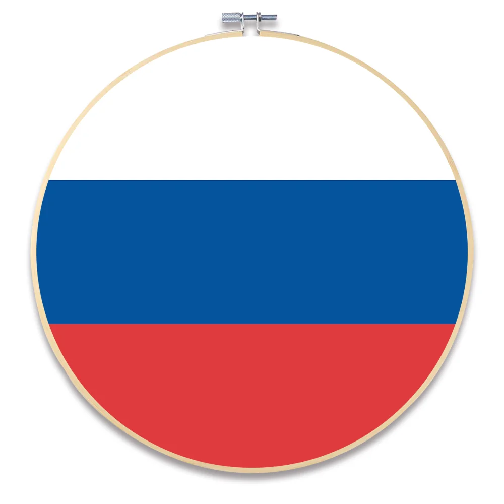 Russia Уникальный современный круглый бамбуковый обруч рамка свиток живопись национальный флаг стены искусства для гостиной Декор стены картина холст живопись - Цвет: Russia