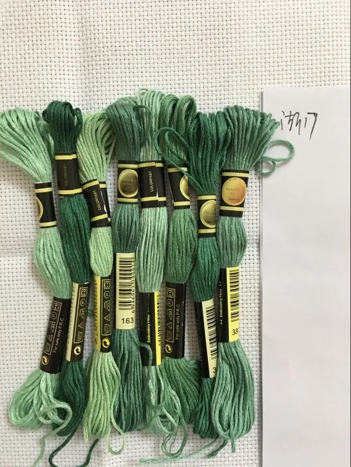 Multi Colors 8Pcs/lot 7.5m length Similar DMC Threads Cross Stitch Cotton Embroidery Threads For DIY Sewing Tools Accessories 2 - Цвет: 17