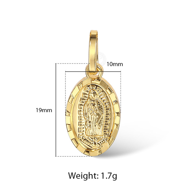 New Gold Color Pendant Necklace for Women Men  Jesus Cross Queen Elizabeth Portrait Charm Fashion Jewelry Accessories GPM01
