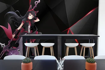 

[Self-Adhesive] 3D Anime Girl With Long Black Hair 259 Japan Anime Wall Paper mural Wall Print Decal Wall Murals Belly