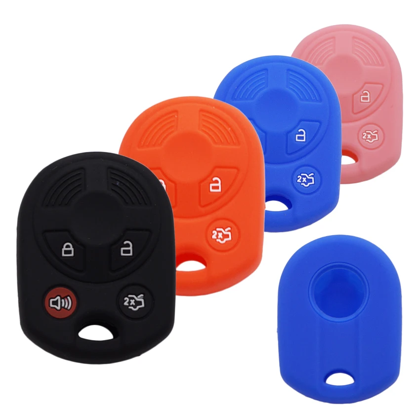 Key Case Key Case Cover Car Key Shell Cocolockey Silicone Key Holder Car Keys for Ford Fiesta Focus Escape 2011 2014 4 Button Keyless Cover Case Accessories Fob