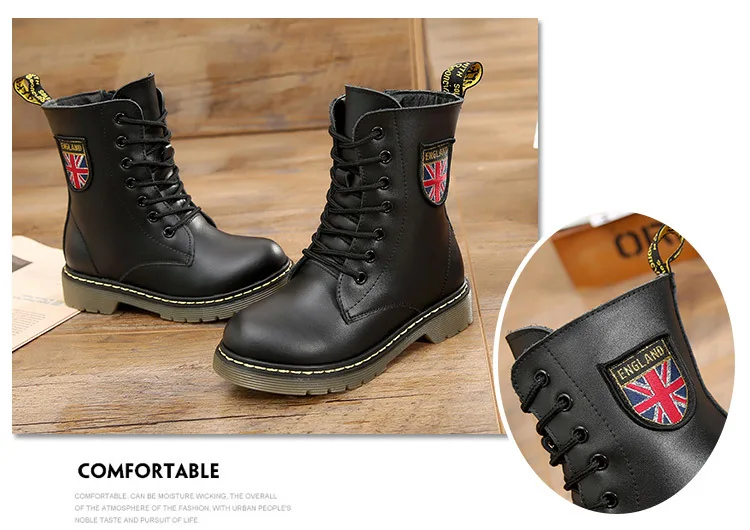 Boots Kids Genuine Leather Winter Fur Ankle Boots For Boys Toddler Fashion Girls Snow Boots Childrens Shoes