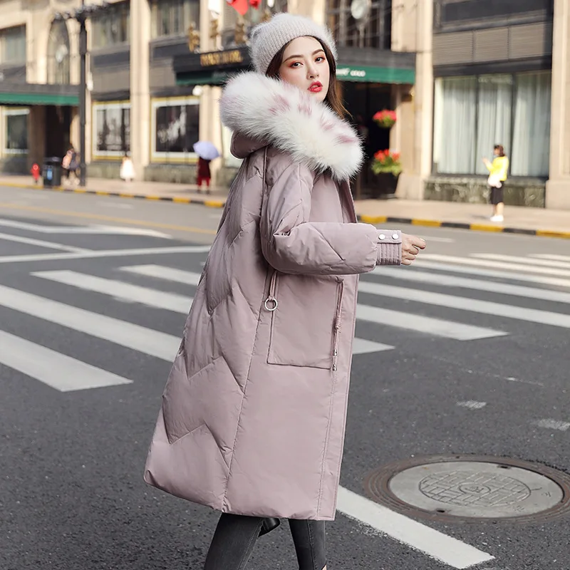 

Ultra Large Fur Collar Cotton-padded Clothes Winter Coat Women's 2019 Fat Mm Korean-style Students Thick Slimming Mid-length INS