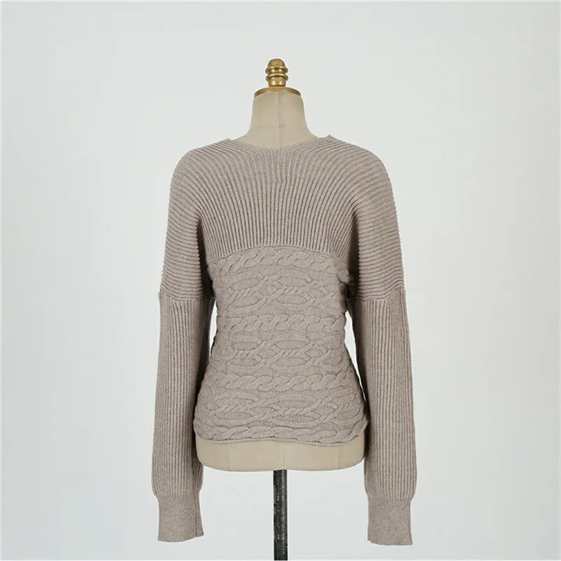 BGTEEVER, зимний сексуальный Свободный Женский пуловер с v-образным вырезом и перекрещивающимися плечами, женский свитер с длинными рукавами, вязаные топы