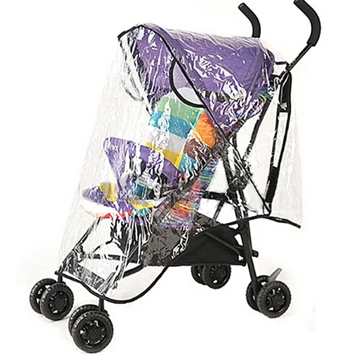 Stroller Rain Cover Universal Waterproof Wind Dust Shield Baby Stroller Pushchair Pram Rain Cover Transparent with Black hot
