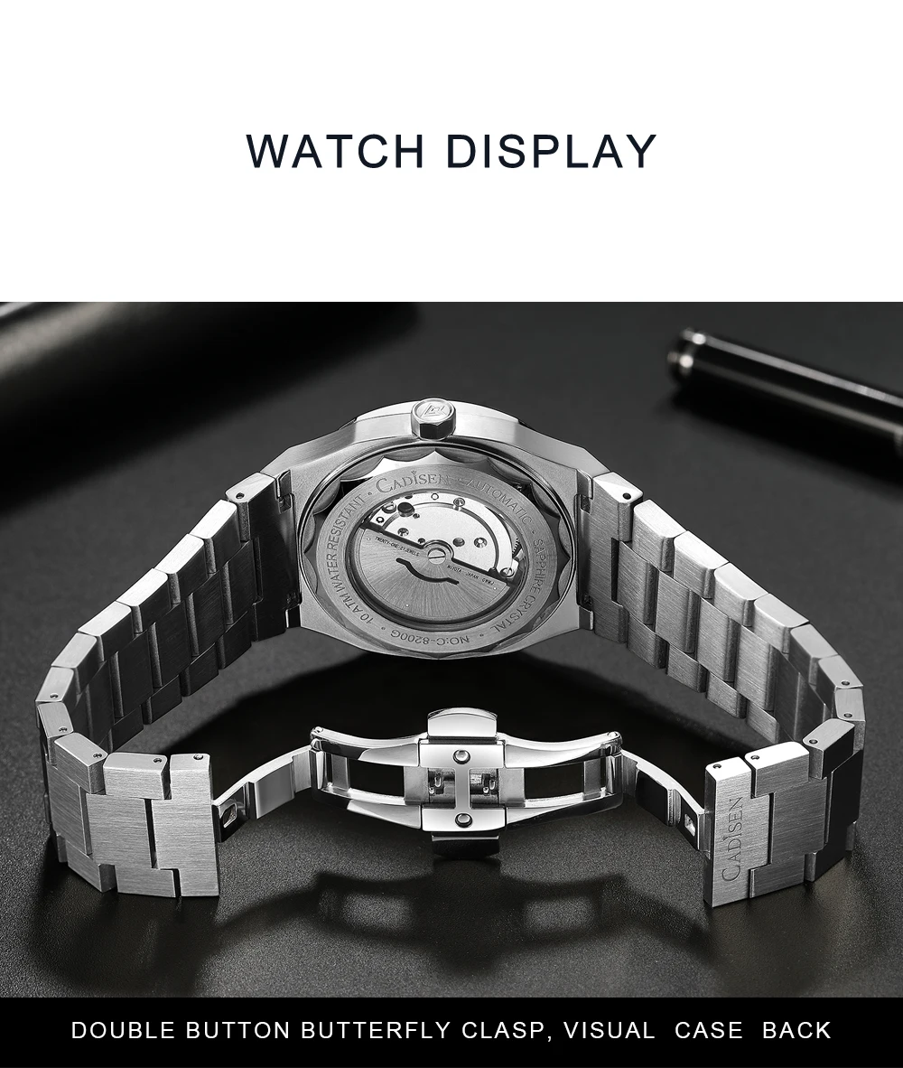 2021 New CADISEN German design Mechanical Wristwatch men Luxury Automatic watch for men Stainless steel 10 Bar Waterproof Clock