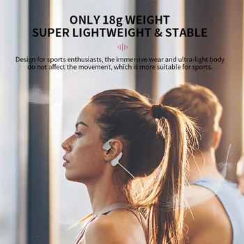 

Bone Conduction Bluetooth Sports Stereo Earphones Wireless Headband with Mic Handsfree for iPhone Huawei White