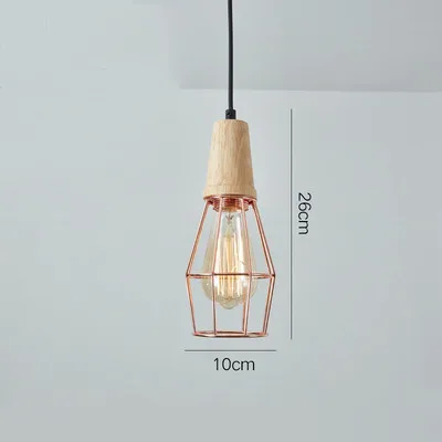 C rose gold Винтажный подвесной светильник с металлической золотой клеткой, промышленный подвесной светильник, подвесной светильник для кухни, подвесной светильник, подвесные светильники - Цвет корпуса: C rose gold