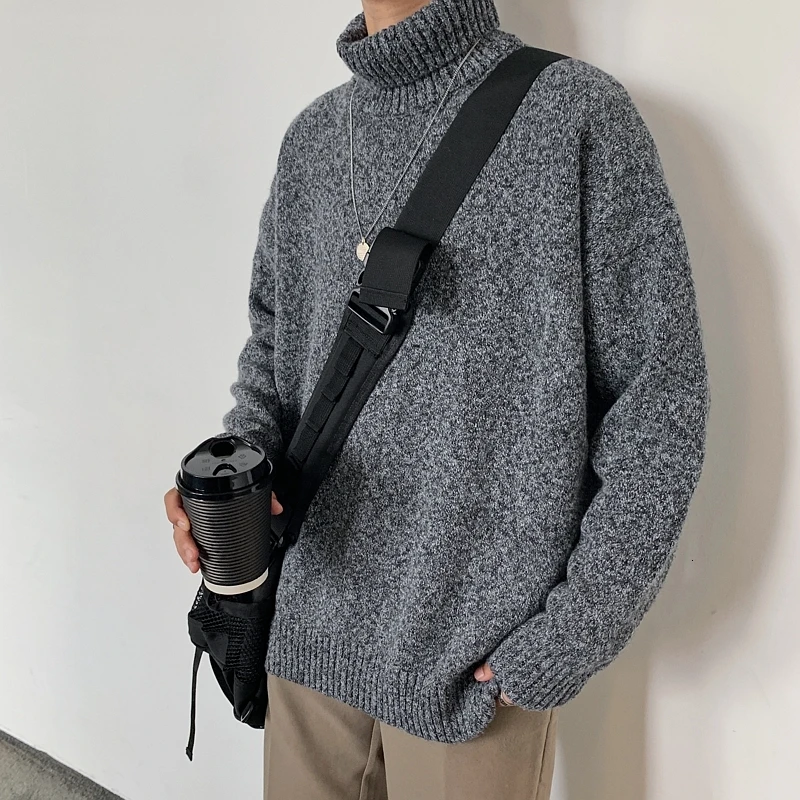 

Men's sweater 2019 autumn and winter new wild casual solid color warm sweater youth personality fashion trend men's clothing