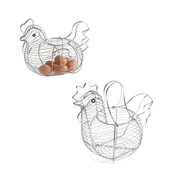 

2Pcs Eggs Storage Basket Chicken Shaped Egg Holder Household Container Organizer Rack Basket