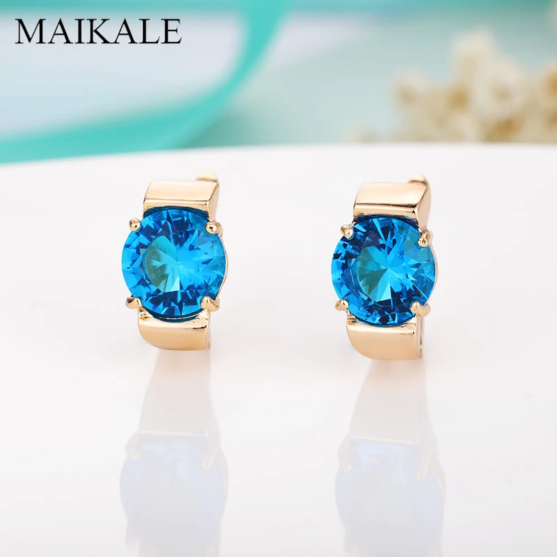 Женские серьги с цирконием MAIKALE простые кубической огранки