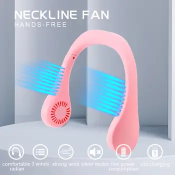 

Hands-free Silen Air Cooling Neck Fan Bladeless Hanging Neck Fan Air Cooler Outdoor Sport Mini USB Rechargeable Neckband Fans