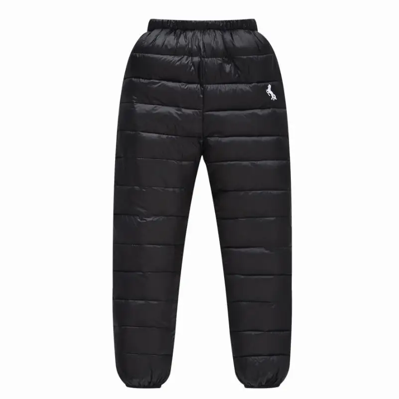 Boys Girls Kids Pants Down Wadded Trousers Stripe Pattern Warm Windproof Waterproof Winter Long Thickness 1-12T