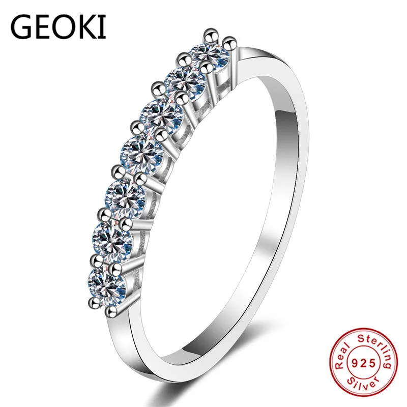 Роскошное кольцо Geoki из серебра 925 пробы с бриллиантом мосанита идеальной