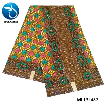 

LIULANZHI 100% polyester wax tissu latest design wax printing anakra african wax fabric sewing ML13L480-494
