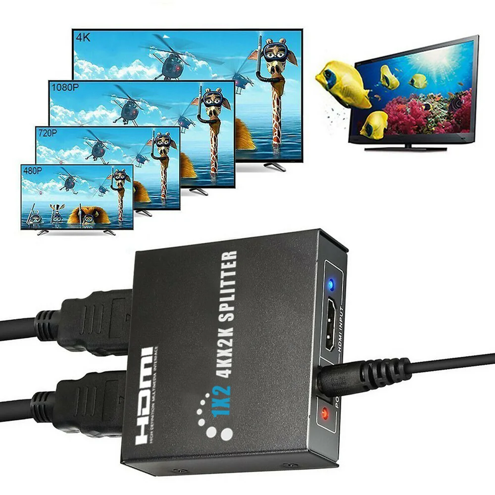 Ultra HD 4K 2 порта HDMI сплиттер 1 × 2 распределитель антенны STB 1080P концентратор 1In2 из трехмерной совместимы