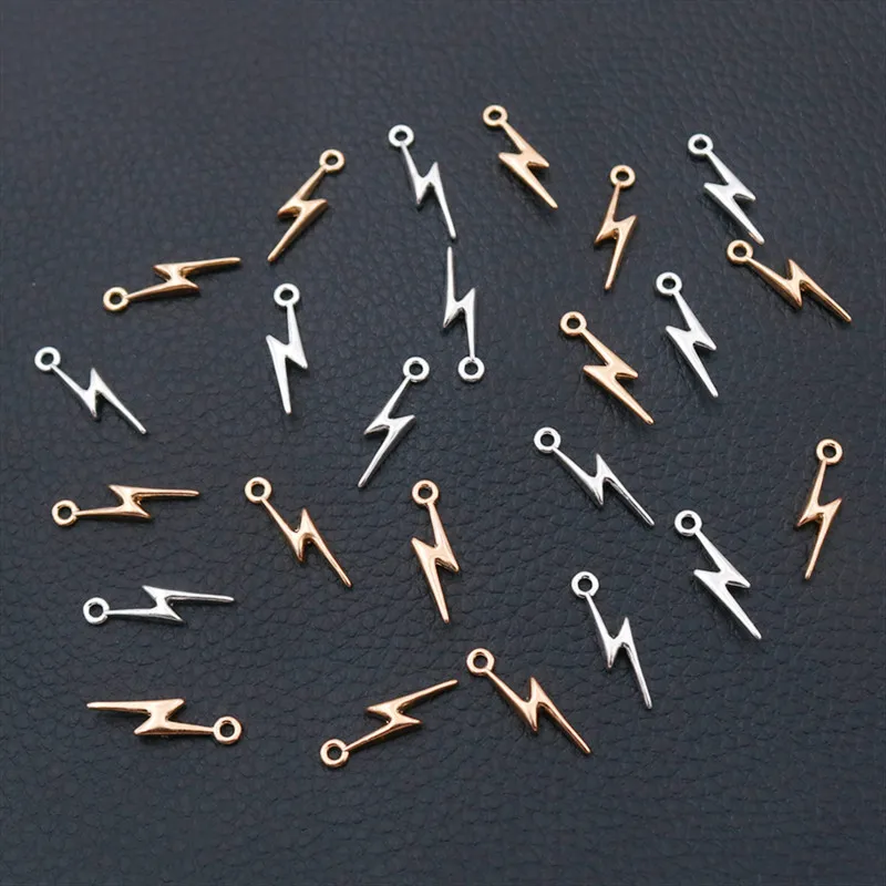 Bracelet Pendant Jewelry Necklace Lightning Charm Handicraft-Making Mini Diy Metal 30pcs