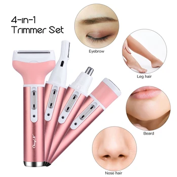 

4 In 1 Electric Hair Trimmer Clipper Shaver Sets Rechargeable Women Epilator Depilatory Mini Lady Shaver Eyebrow Bikini Trimmer