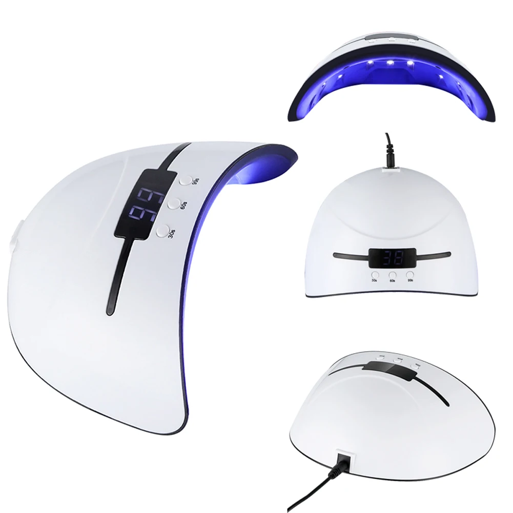 36W White Digital Display USB Powered Accessories Convenient Portable Polish Curing Art LED UV Auto Sensor Nail Light Drying