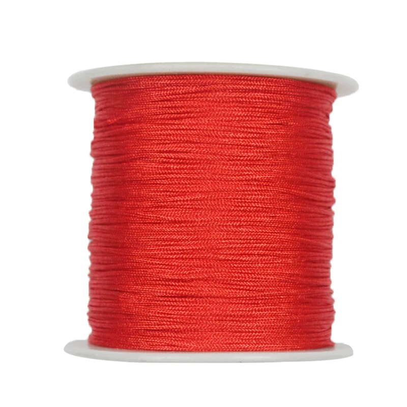 

50M/Spool 0.8MM Mix Color Nylon Red Chinese Knotting Macrame Cord Beading Shamballa String Thread Braided DIY Wholesale