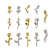 10Pcs 3D Rose Nail Art Ornament DIY Craft For Acrylic Nail Decoration Gold/Silver 7 Unique Shapes Flower DIY Charms Jewelry 4