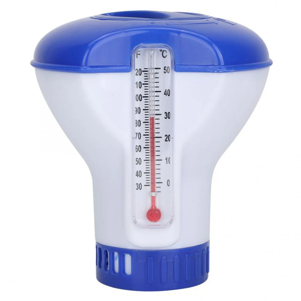 

5 Inch Automatic Swimming Pool Tablet Dispenser ABS Easy Read With Thermometer Spa Applicator Disinfection Portable Small