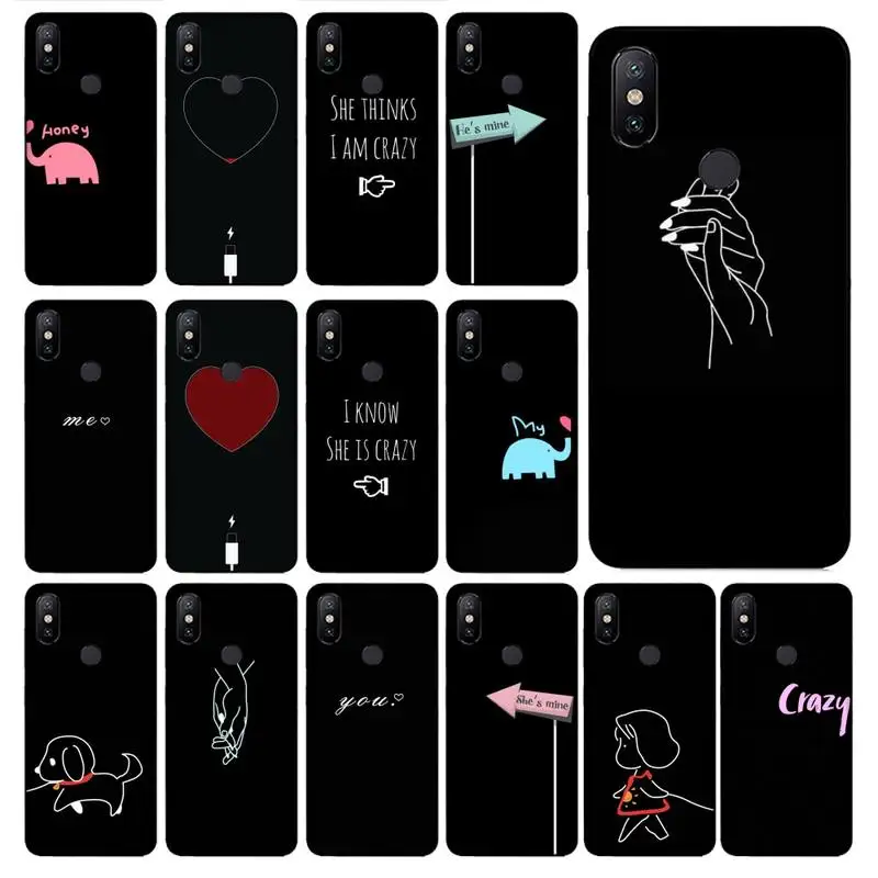 Motirunner Lovely Couple Cute Love Heart DIY Luxury Phone Case For Redmi Note 4 5 6 7 5a 8 8pro | Мобильные телефоны и