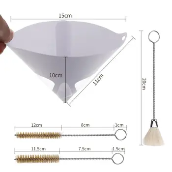 

New Car Coating Filter Paint Funnel Tool Paper Paint Strainers Industrial Coating Filtration Conical Mesh Filter With 3 Brush 10