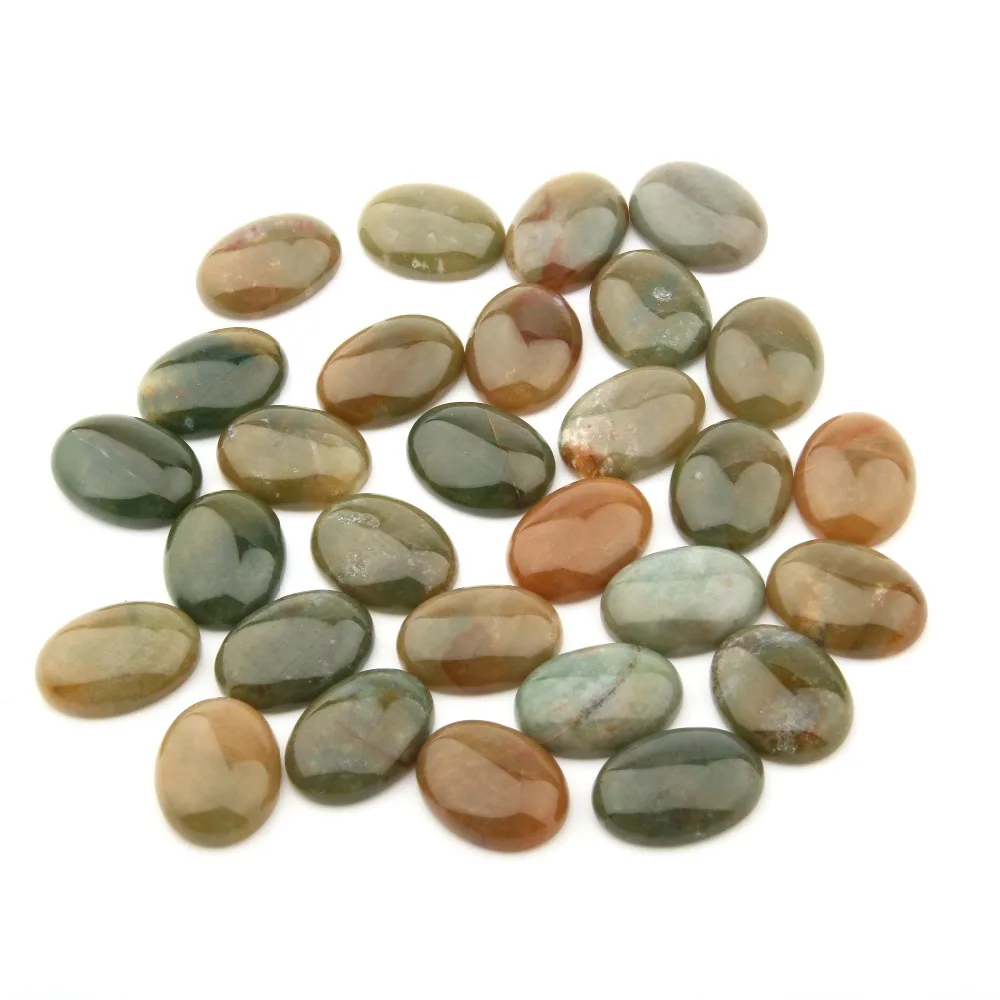 

10pcs Natural Stone India Agate Cabochon No Hole Beads for Making Jewelry DIY accessories Loose Elliptical shape Beads