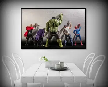

spider-man Hulk Alec Monopoly Canvas Painting Pictures Wall Art Super hero pee Prints Simple Modular Poster For Living Room