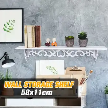 

New Fashion Wood White Carved Wall Shelf Shelves Holder Storage Rack Stand Cut Out Design Wall Shelf Home Decor