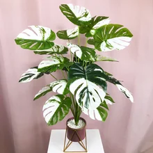 75cm 24 widelce Tropical Monstera duże sztuczne rośliny fałszywe liście żółwia plastikowa palma dla domu ogród ślub dekoracje biurowe