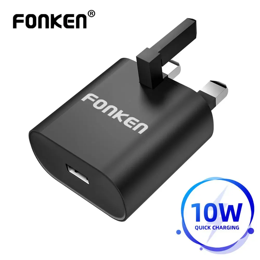 

FONKEN UK USB Charger 2A UK Plug Adapter Portable Retractable Plug Fast Charging for Samsung Xiaomi LG Phone Battery Charger